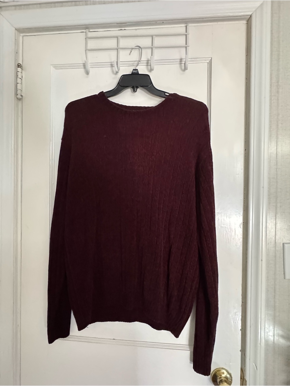 Geoffrey Beene Vintage Men's XL Burgundy Ribbed Cable Knit Pullover Sweater